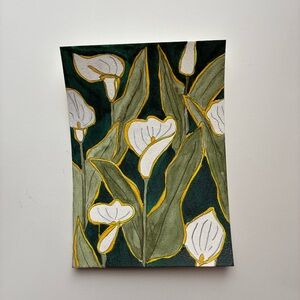 Art Deco Calla Lilly Watercolor Painting